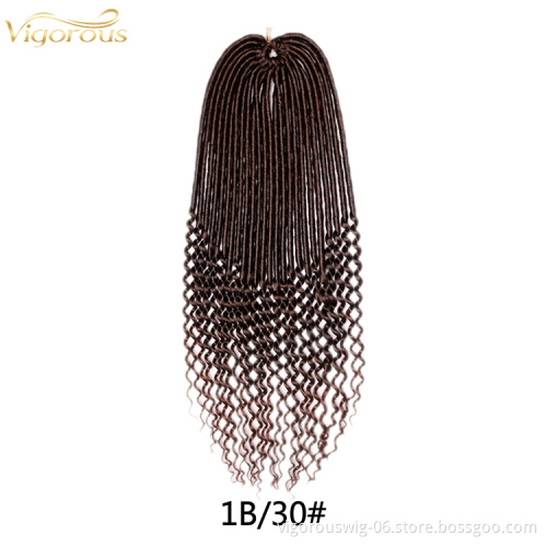 Goddess Locs Crochet Hair for Women 20 Inch Straight Faux Locs Crochet Braiding Hair With Curly Ends Soft Synthetic Extension
